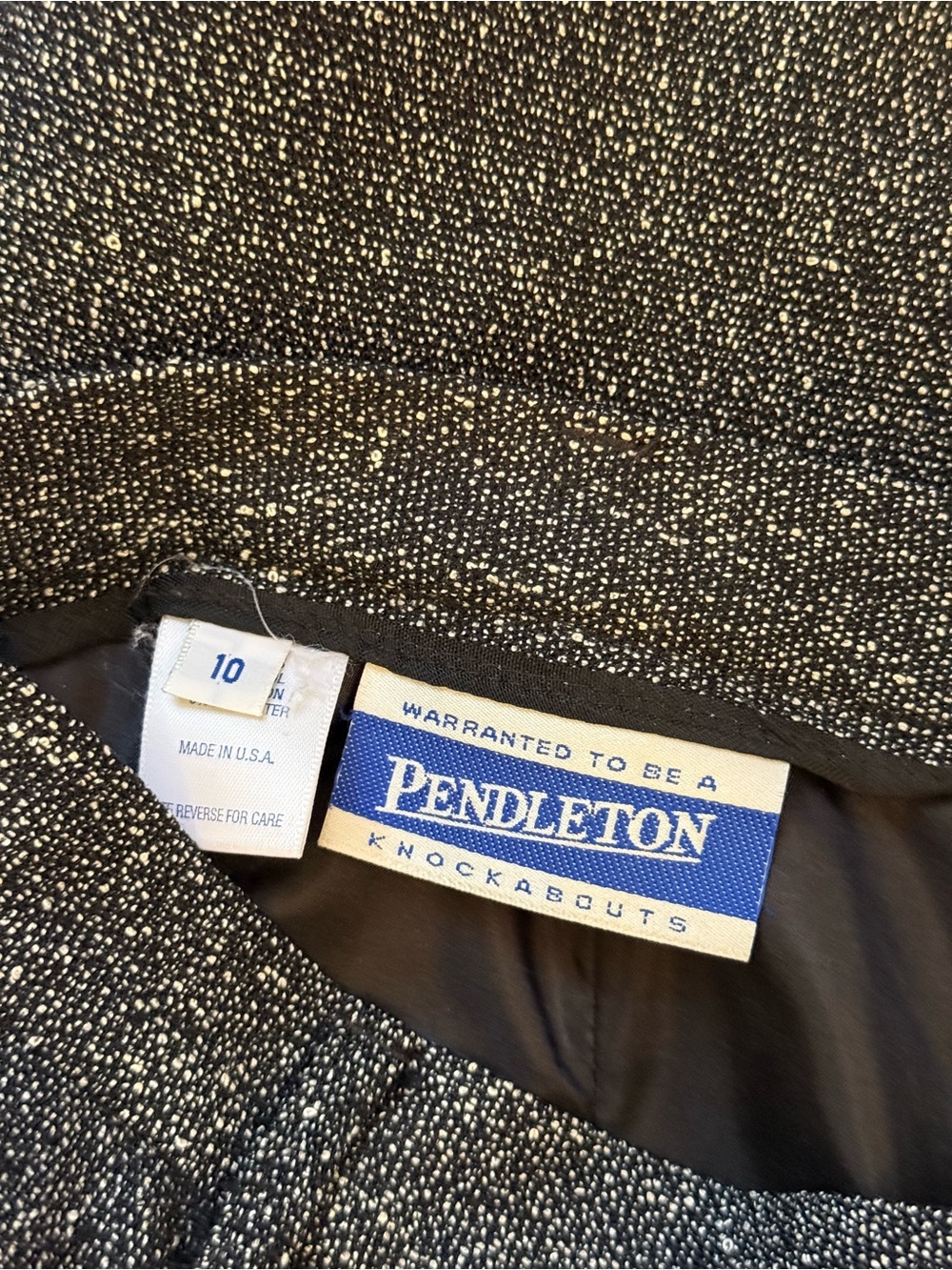 Pendleton Black & White Speckled Pencil Skirt